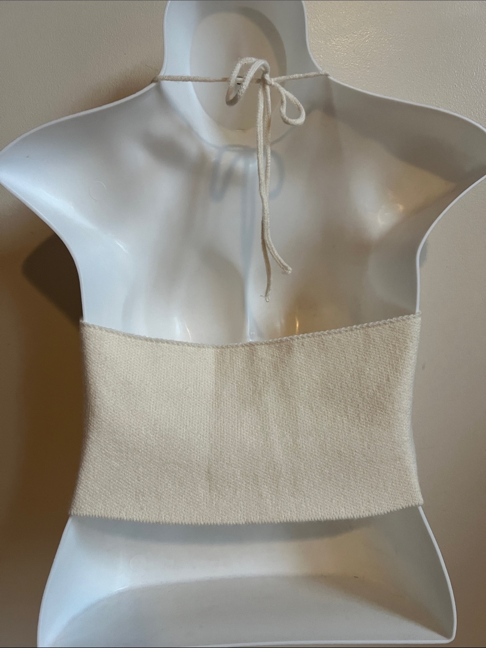 Ivory Embroidered Sun Ribbed Halter Crop Top - Picture 2 of 6